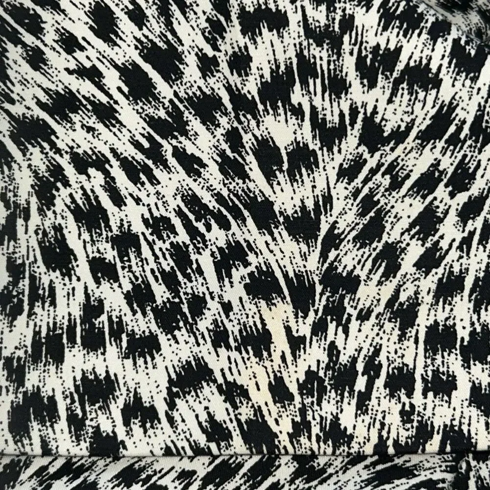 Woman’s Michael Kors Miranda Jaguar Print Cotton Pants Black and White Size 12